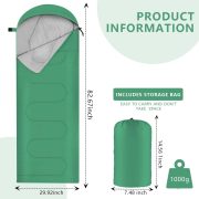 Sleeping Bags Portable Waterproof Camping Sleeping Bag for Adults Kids 4 Seasons Cold Weather or Warm Backpacking Hiking Mountaineering Indoor Outdoor Use - Image 2