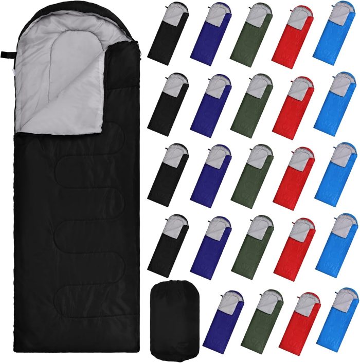 24 Pcs Sleeping Bags for Adults Bulk Lightweight Waterproof Backpacking Camping Sleeping Bag with Compression Sack, Portable Compact for Hunting Hiking Outdoor Camping Essential - Image 1