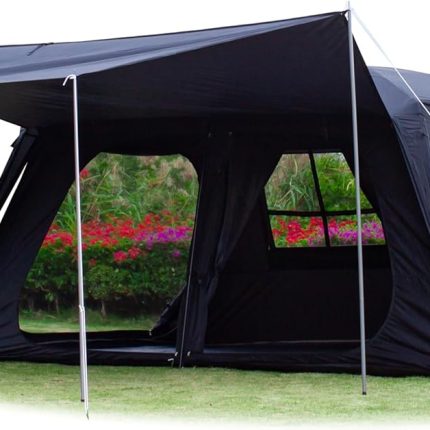Extra Large Tent 10-12-14 Person(B),Family Cabin Tents,2 Rooms,3 Doors and 3 Windows with Mesh,Straight Wall,Waterproof,Double Layer,Big Tent for Outdoor,Picnic,Camping,Family Gathering