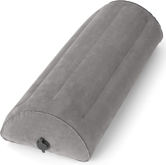 Inflatable Bolster Pillow, Half Moon Pillow for Legs, Knees, Lower Back & Head | Semi Roll Pillow for Bed, Sleeping | Knee Pillow for Side, Back Sleepers - Ankle & Knee Support - Leg Elevation - Image 1