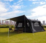 Extra Large Tent 10-12-14 Person(B),Family Cabin Tents,2 Rooms,3 Doors and 3 Windows with Mesh,Straight Wall,Waterproof,Double Layer,Big Tent for Outdoor,Picnic,Camping,Family Gathering - Image 2
